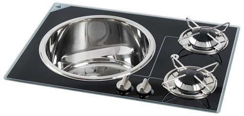 Black glass ring gas - gas, +