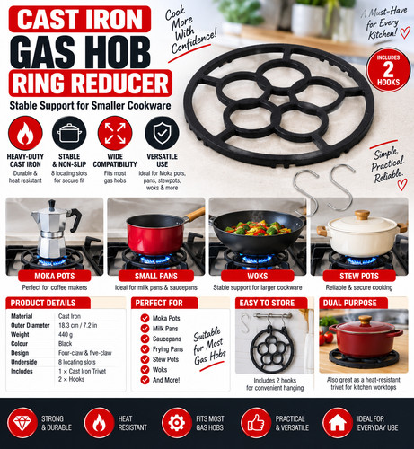 Cast iron trivet gas - gas, wok